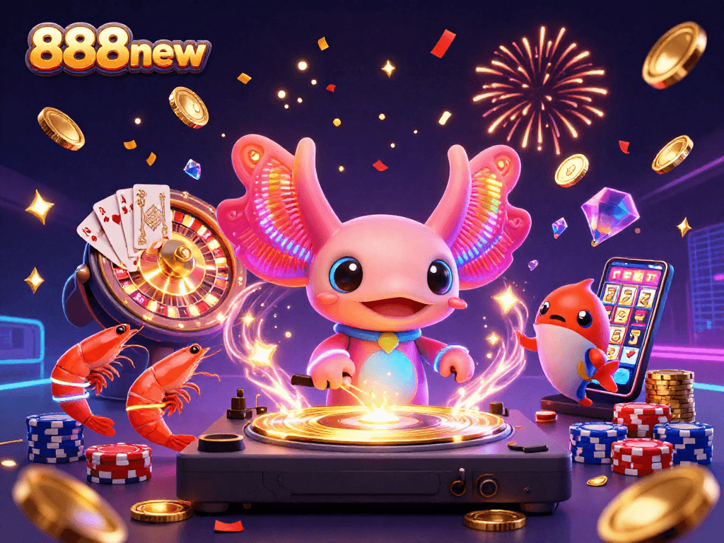 Experience the thrill of 888new with a vibrant 3D underwater casino scene filled with exciting characters and dynamic elements.