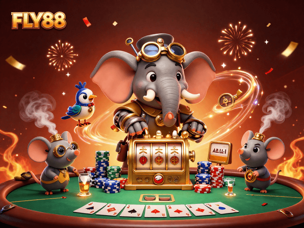 Experience vibrant gaming with FLY88’s steampunk casino adventure featuring dynamic characters.