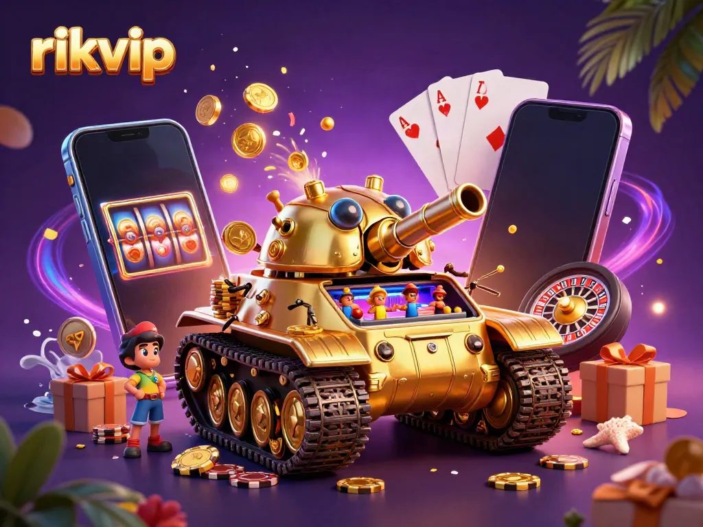 Experience thrilling gameplay at rikvip with a dynamic casino scene featuring every detail from games to celebrations.