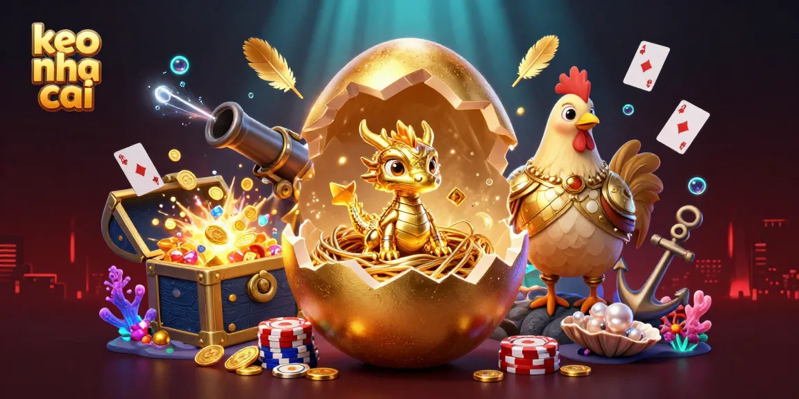 Engage with keo nha cai as a golden dragon emerges from a poker chip nest.