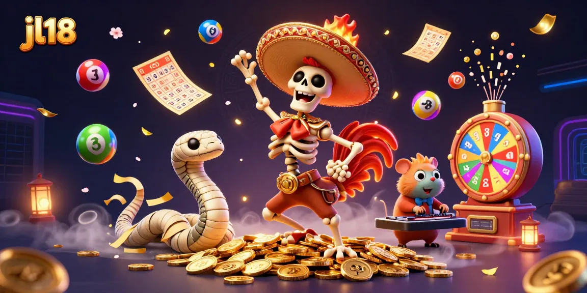 Engage with the thrilling world of jl18 casino, showcasing colorful gaming elements and characters.