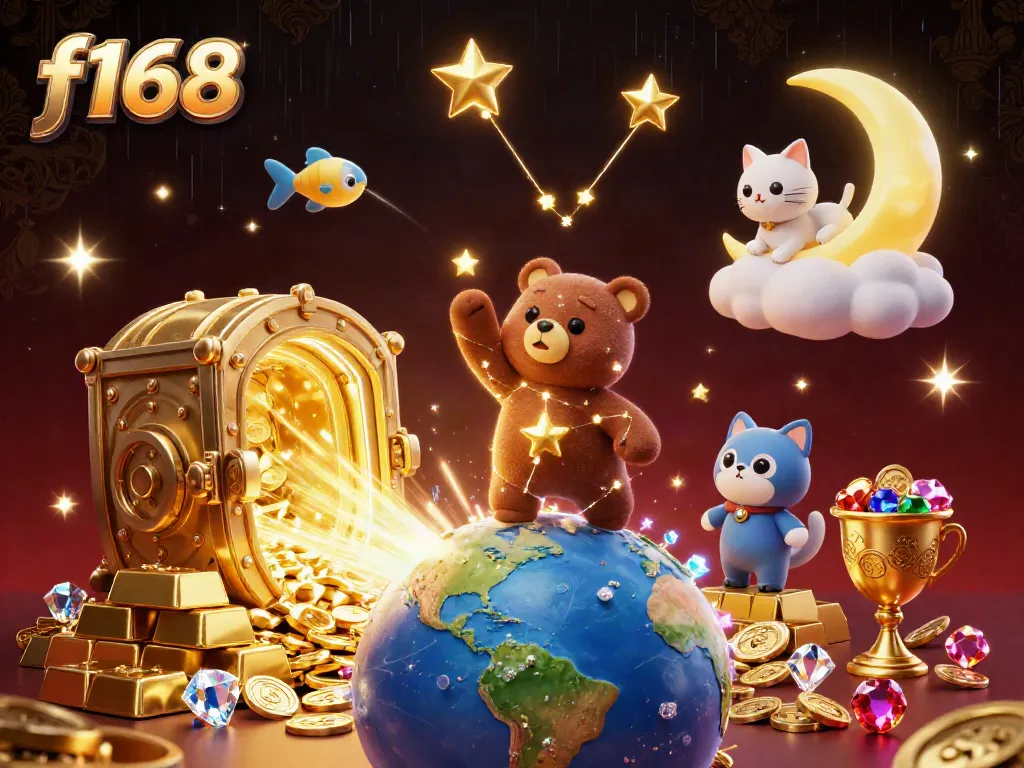 F168 brings excitement, as golden treasures and cosmic friends enhance online gaming thrills.