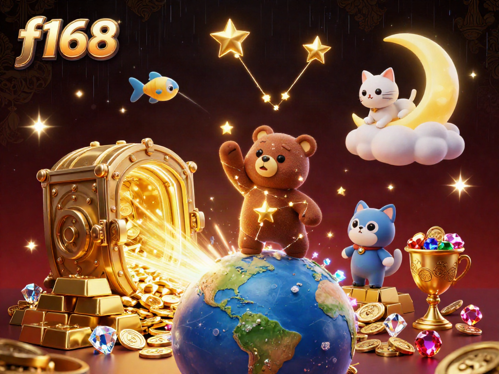 F168 brings excitement, as golden treasures and cosmic friends enhance online gaming thrills.