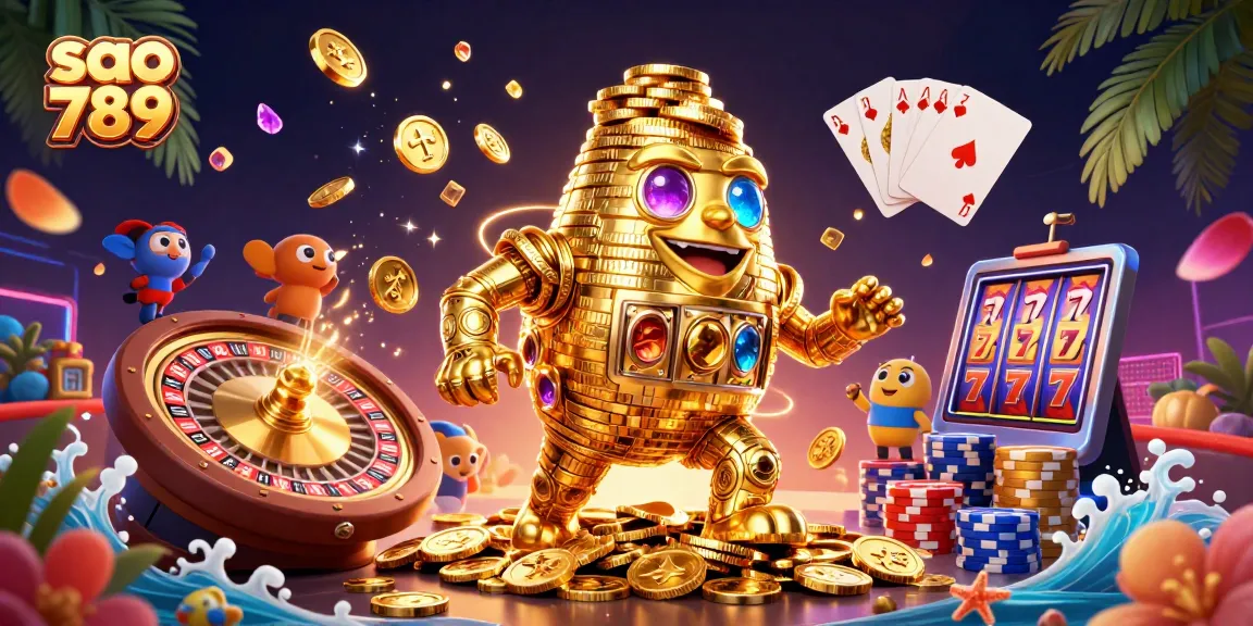 Spin to win with sao 789's vibrant casino adventures featuring dynamic slot elements and golden coins