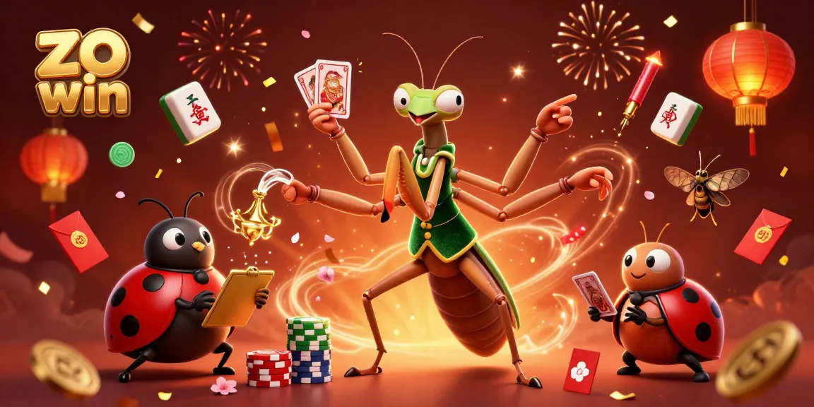 Experience thrilling gaming at zo win with vibrant characters and festive casino elements.