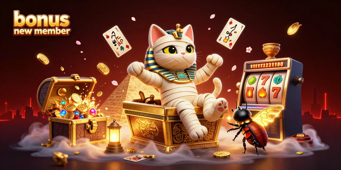 Engage with the thrilling bonus new member offer while enjoying vibrant 3D casino visuals featuring animated characters and dynamic elements.