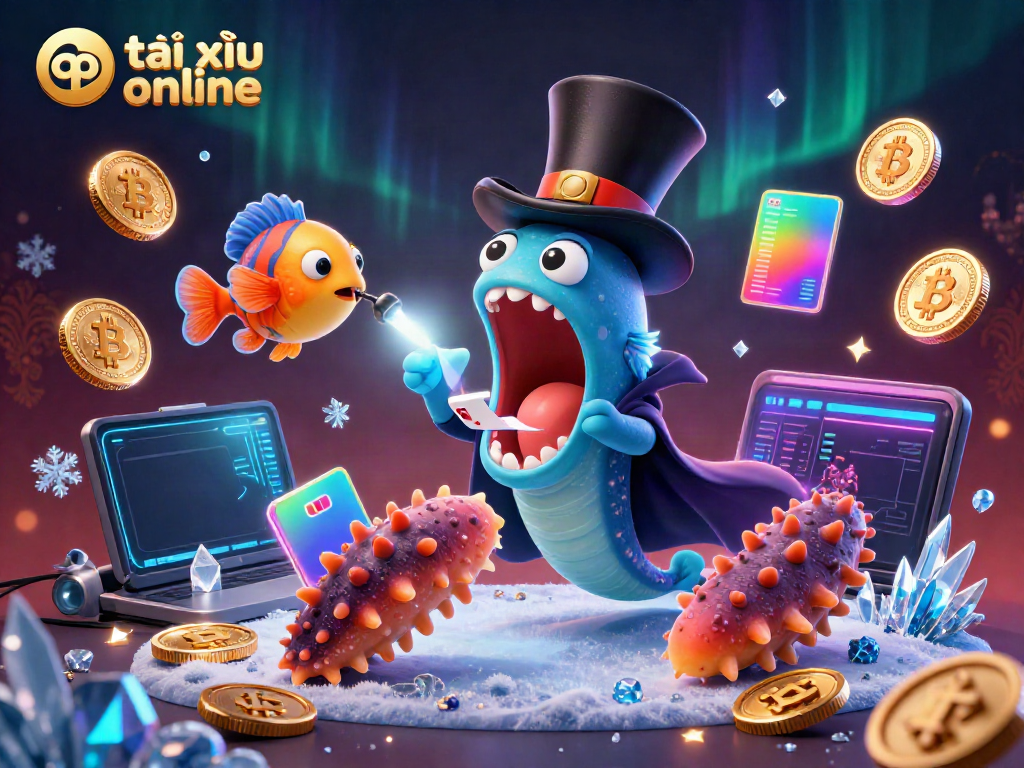 Play thrilling app tài xỉu online with a performing gulper eel and anglerfish in stunning 3D illustration.