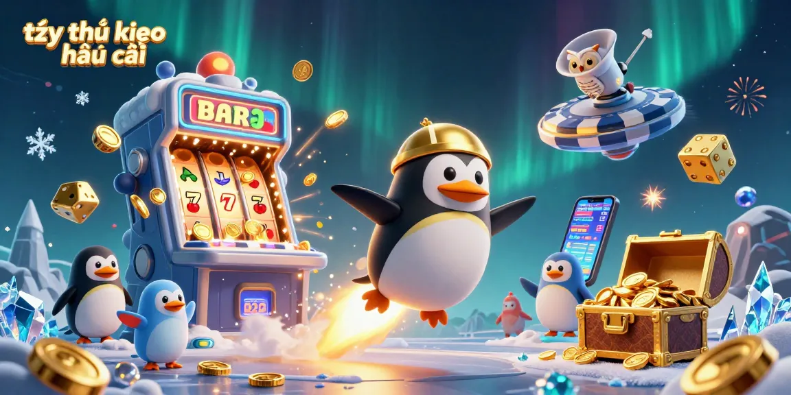 Engage with tỷ lệ kèo nhà cái while witnessing an exciting 3D adventure with golden penguins and jackpots.