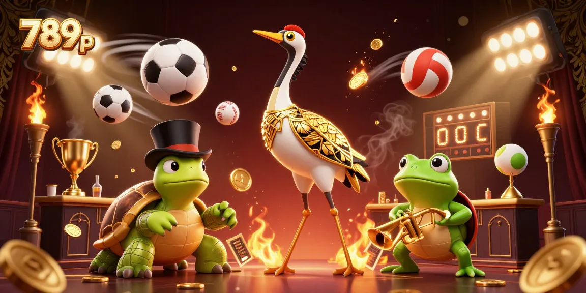Experience thrilling action with 789p as sports balls fly around a vibrant cartoon speakeasy.