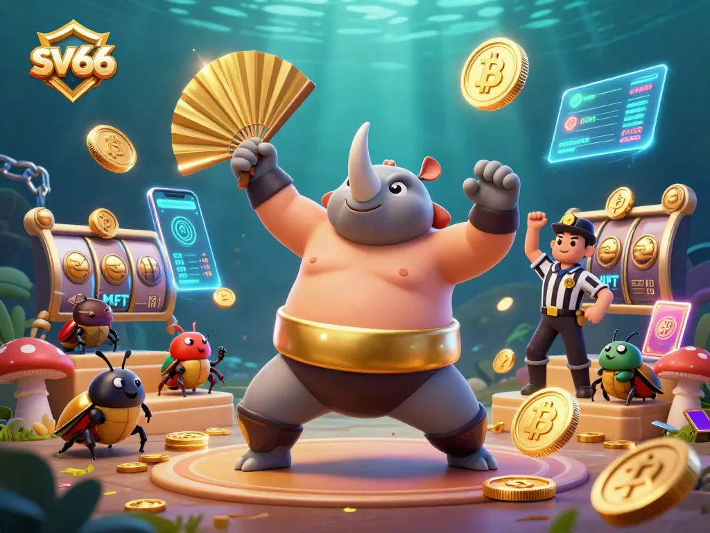 Experience sv66 action as a beetle sumo champion conquers the casino with jackpot riches.