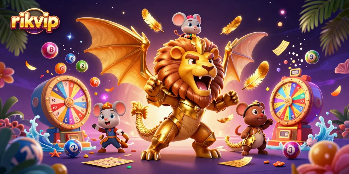 Experience thrilling moments with rikvip as golden tickets and colorful lottery balls fill the scene.