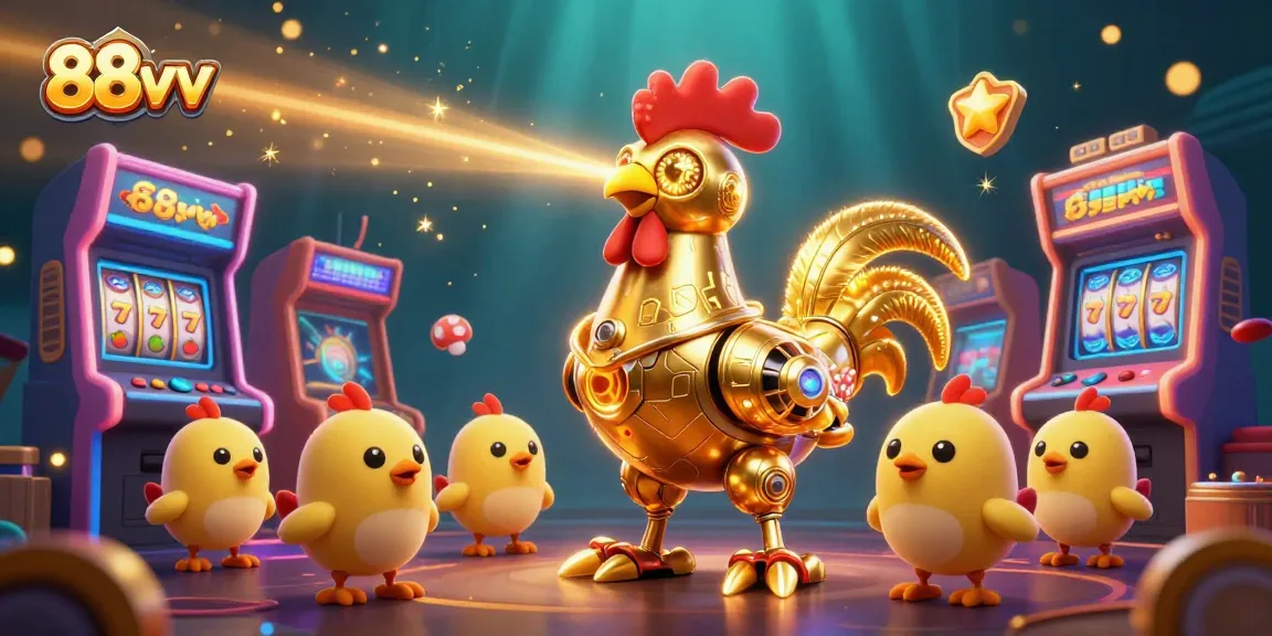 Win big with 88vv in this vibrant casino-themed 3D illustration showcasing gaming excitement.