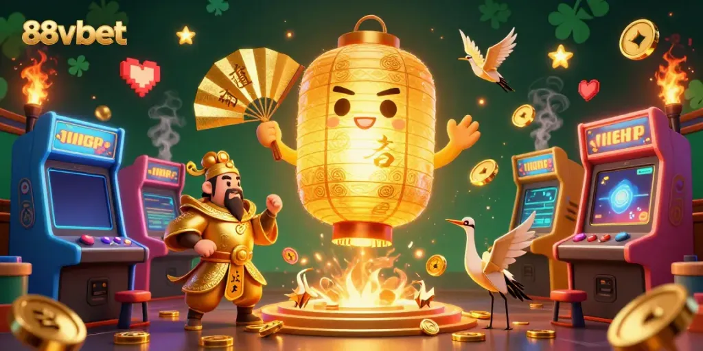 Experience the thrill at 88vbet with vibrant characters and gaming elements in a lively casino scene.