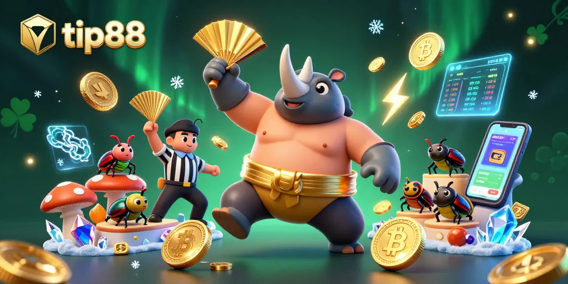Engage with tip88's thrilling cryptocurrency casino world, featuring epic beetle champions and dynamic game elements.