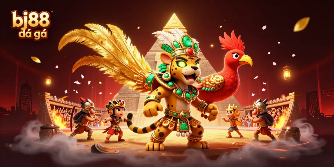 Experience the excitement of bj88 đá gà with dynamic cockfighting scenes and vibrant details.