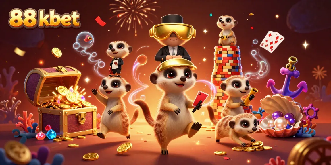 Experience immersive fun at 88 kbet with meerkats running a vibrant casino operation.