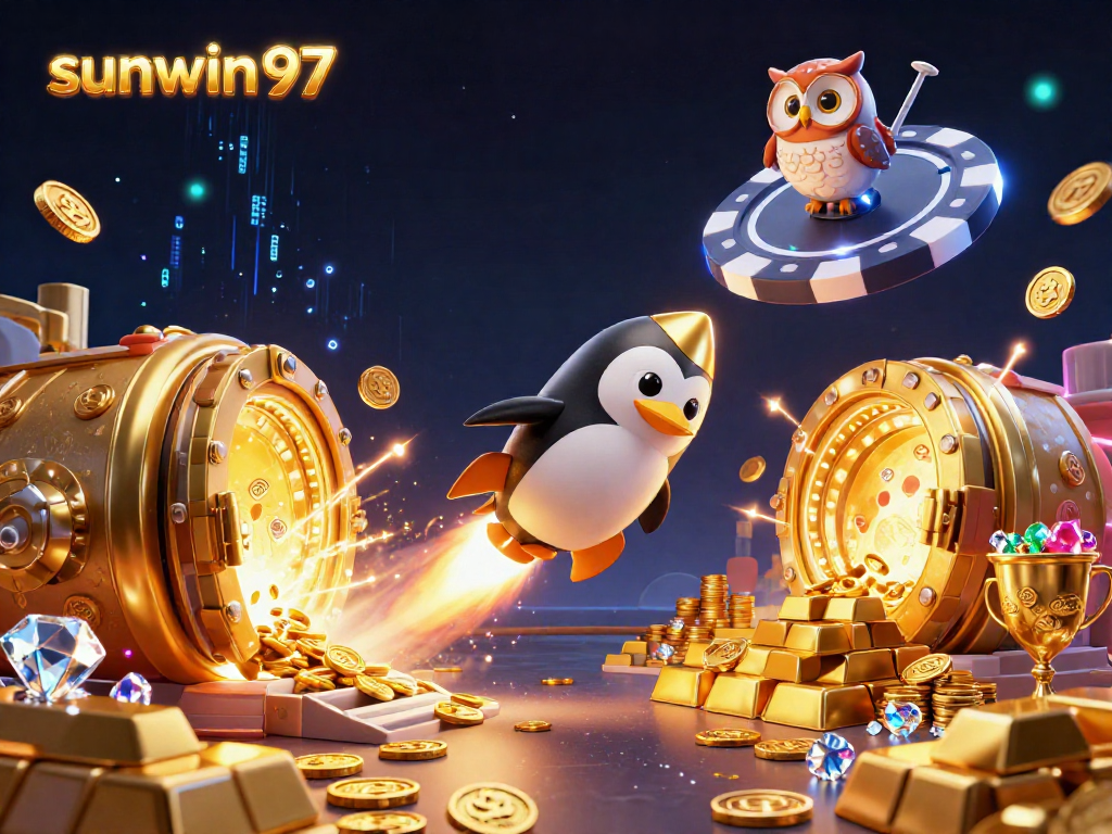 Experience the thrill of sunwin 97 with a vibrant casino space adventure featuring golden treasures.