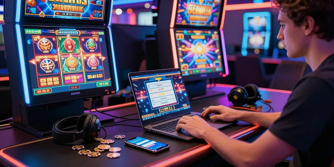 Exciting online slot gaming scene with player engaged in vibrant digital games.