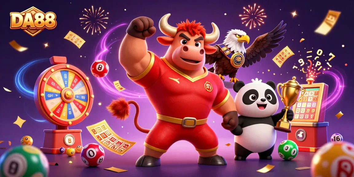 Experience thrilling gameplay with DA88 in an exciting casino scene filled with celebratory elements.