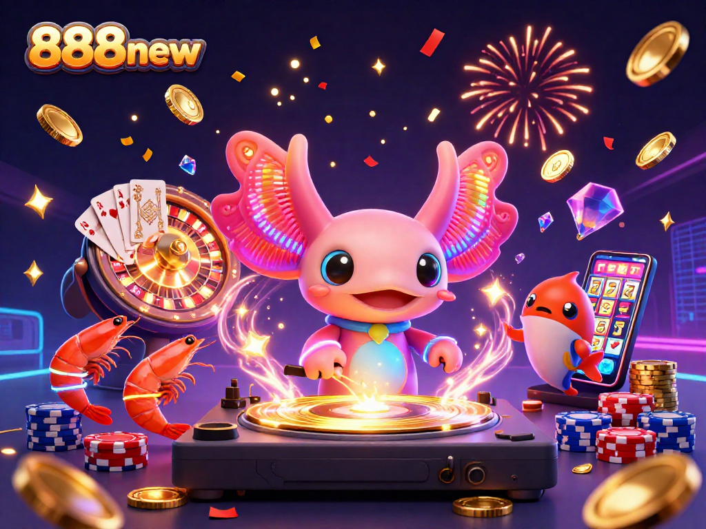 Experience the thrill of 888new with a vibrant 3D underwater casino scene filled with exciting characters and dynamic elements.