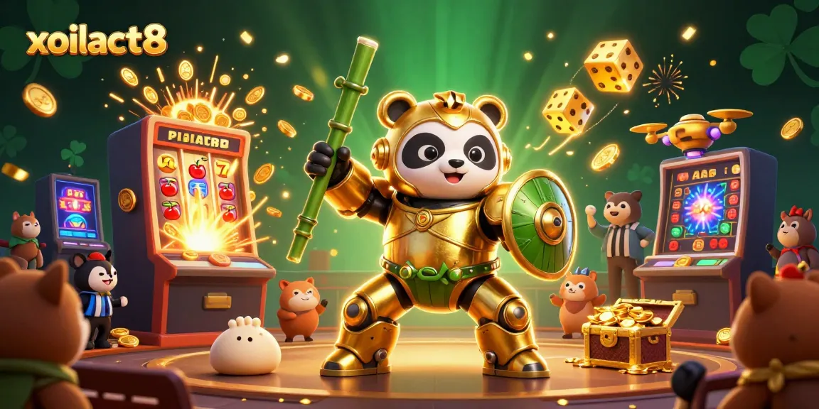 Experience the excitement of xoilactv8 with a vibrant 3D casino illustration showcasing jackpot elements and action-packed gambling scene.