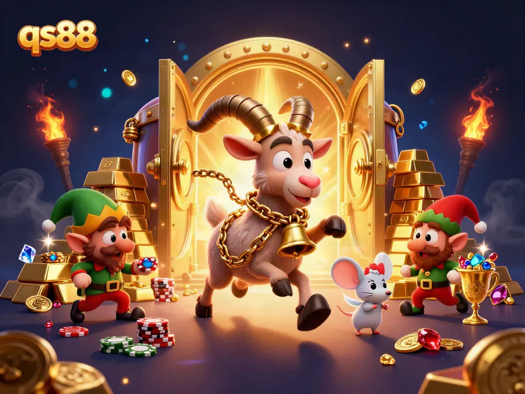 Experience thrilling gameplay and excitement with qs88 in this festive casino scene.