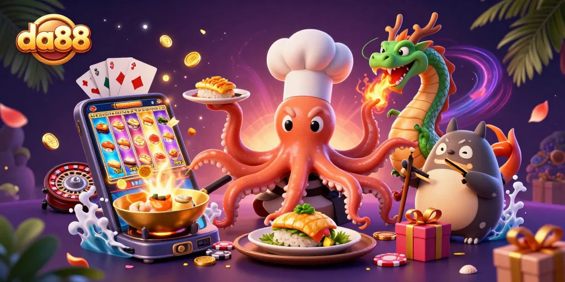 Spin and win with da88's colorful slot game scene featuring characters in rich detail.
