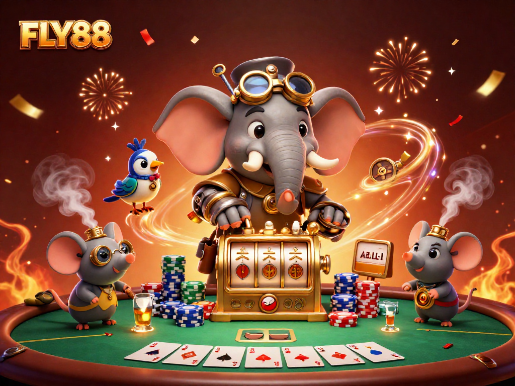 Experience vibrant gaming with FLY88’s steampunk casino adventure featuring dynamic characters.