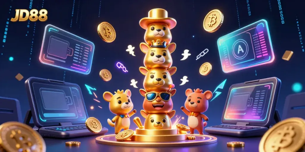 Spin the reels at JD88 and win with our captivating slot experience displayed through a vibrant 3D totem.