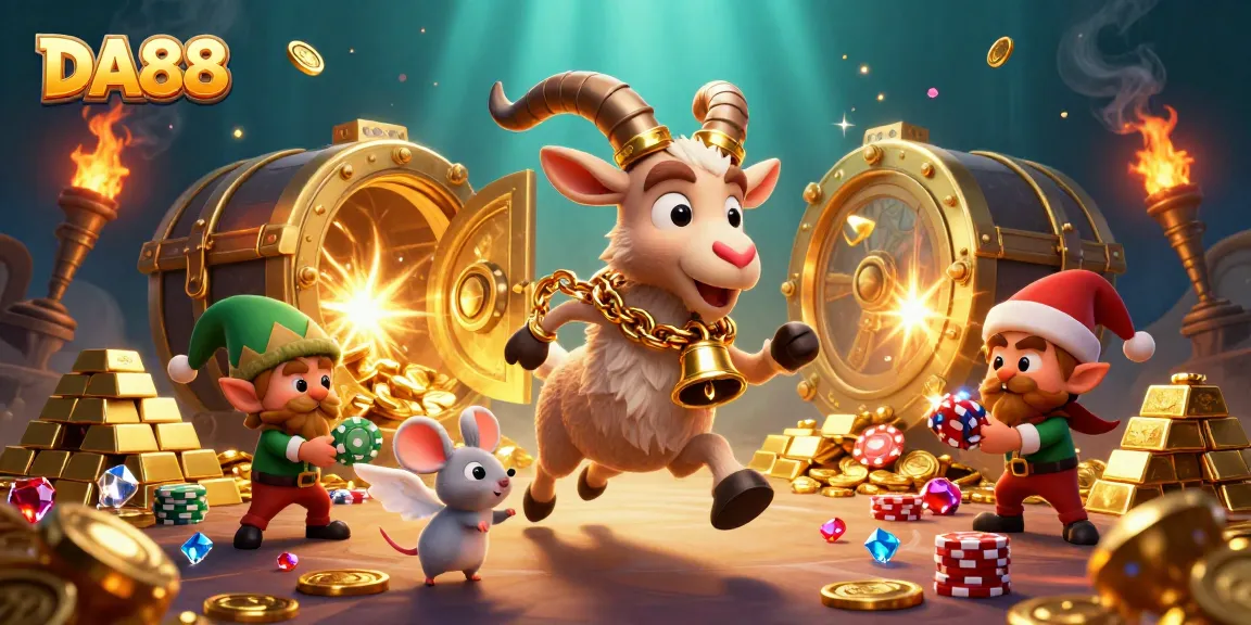 Experience the thrill of DA88 as Krampus goat rules a festive casino filled with treasures.