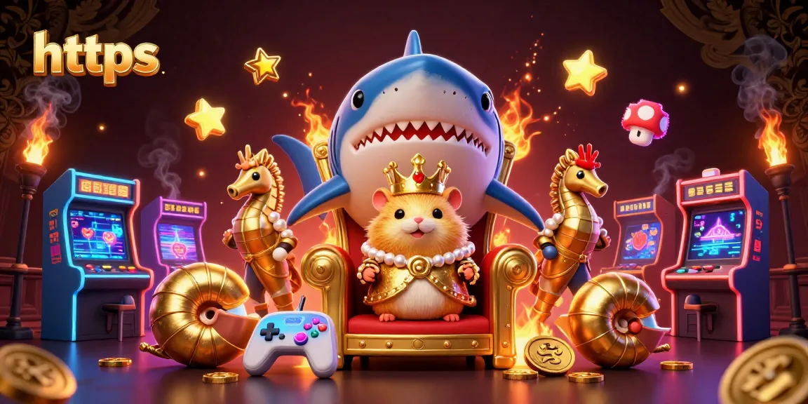 Experience the thrilling world of gambling with the https brand logo prominently featuring a hamster king and 3D gaming elements.