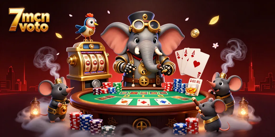 Engage with thrilling gameplay on 7mcn voto featuring vibrant steampunk characters and dynamic casino elements.