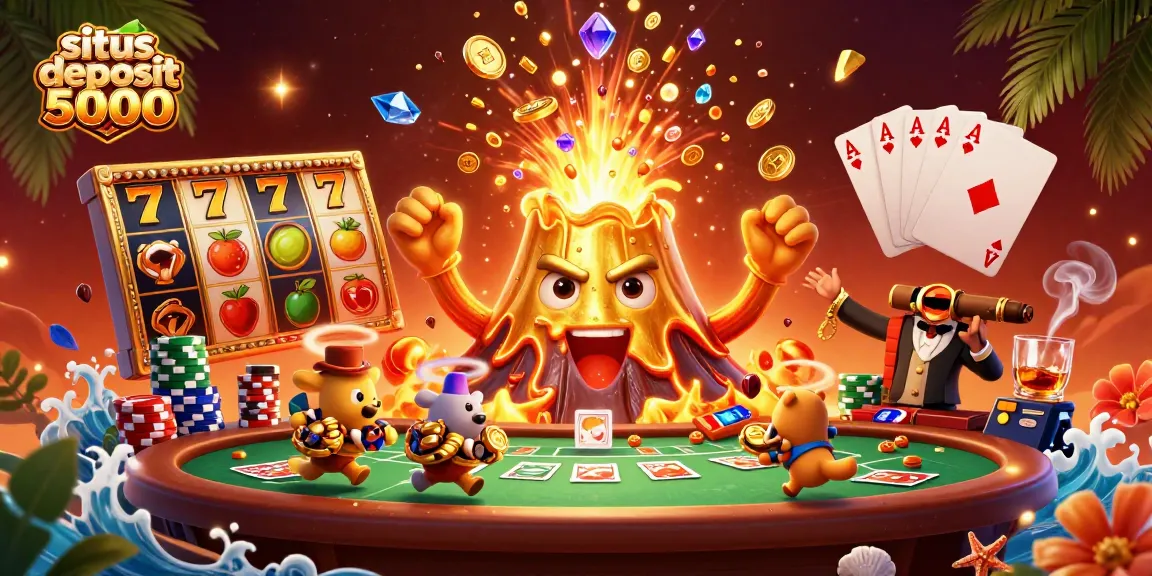 Win big with the engaging gaming scene of situs deposit 5000, showcasing treasure and excitement.