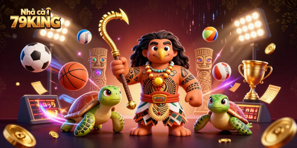 Engage with the thrilling games at Nhà cái 79KING, featuring vibrant 3D casino elements in a rich immersive environment.