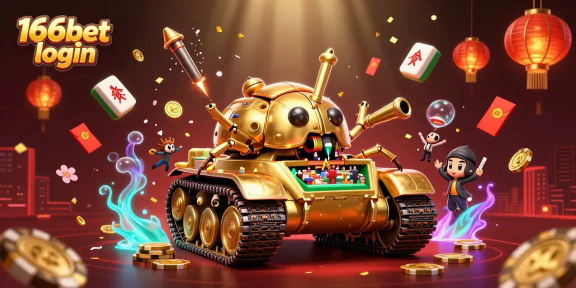Engage in exciting gaming at 166bet login with a vibrant casino-themed tank bursting with joy.