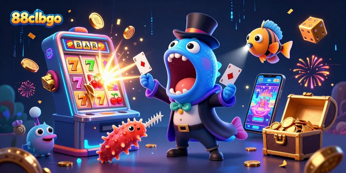 88clbgo's fun deep-sea casino adventure with charismatic characters hosting a magical gaming experience.