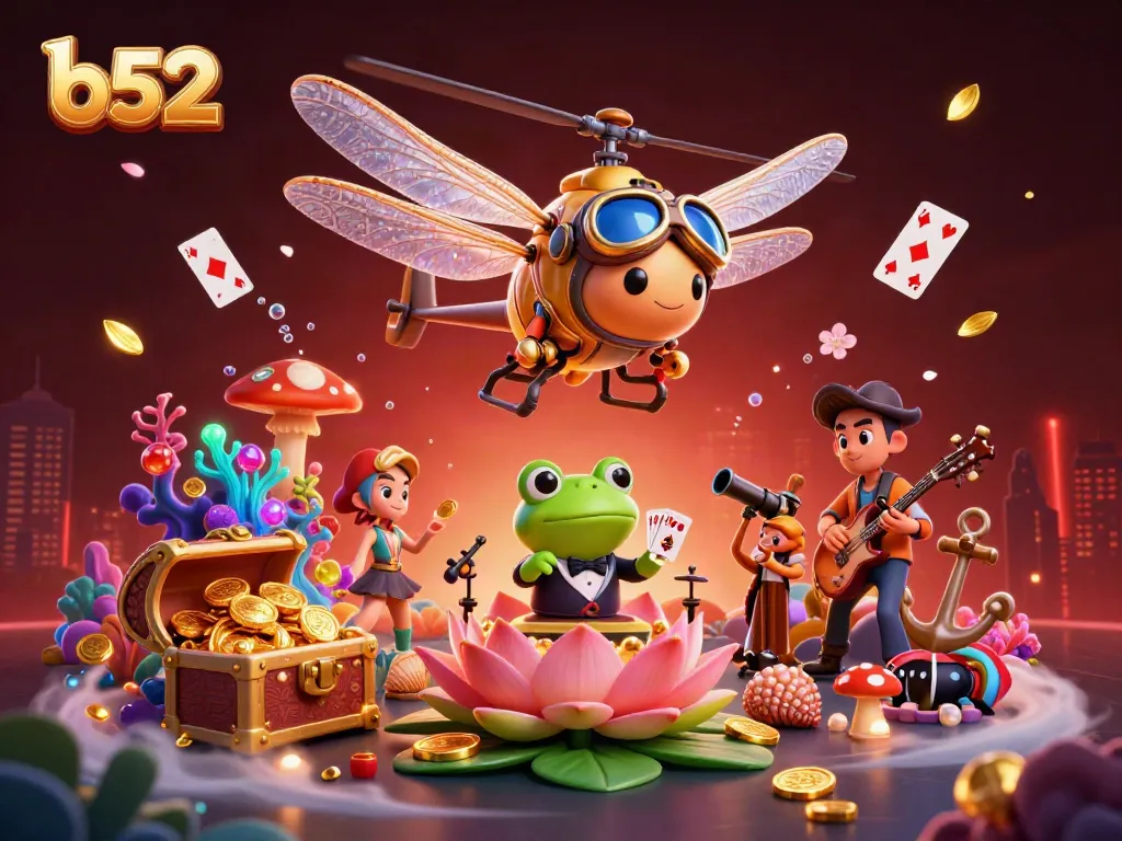 Experience vibrant gameplay with b52 at this animated casino scene featuring unique characters and dynamic elements.