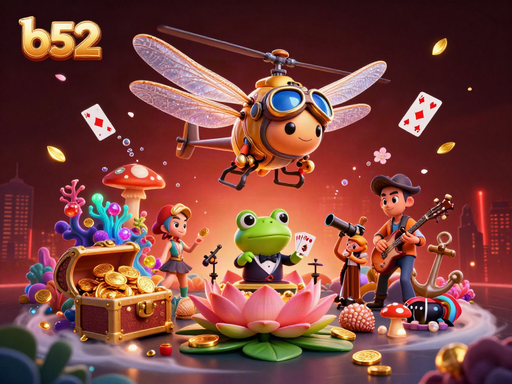 Experience vibrant gameplay with b52 at this animated casino scene featuring unique characters and dynamic elements.