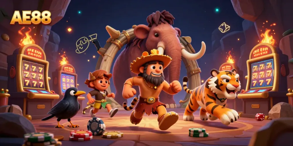 Experience the thrilling AE88 casino adventure with engaging characters and exciting slot games.