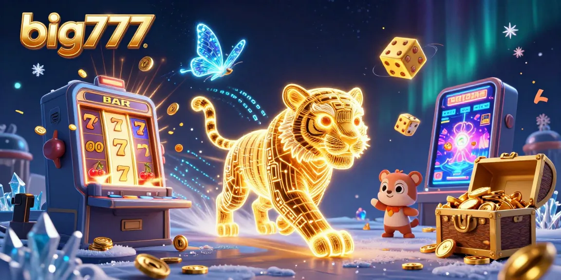 Engage with big777 in this vibrant casino scene filled with neon energy and thrilling slot action.