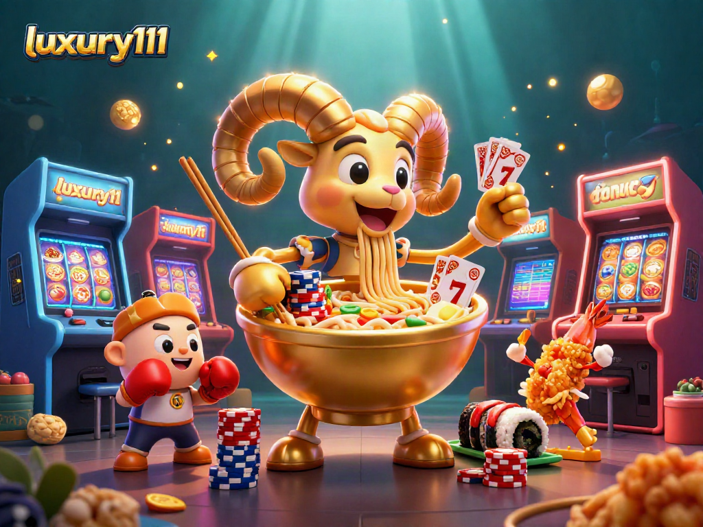 Engage with luxury111 at casino-themed arcade featuring vivid, interactive characters and games.