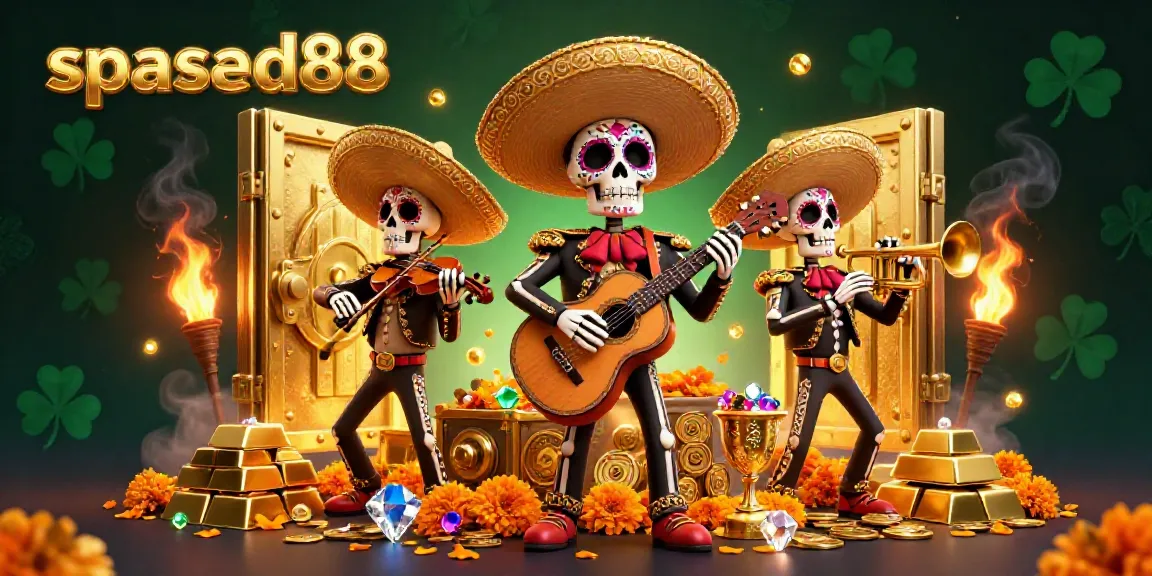 Enjoy vibrant gambling with spasad88 and a festive mariachi band amidst a treasure-filled backdrop.