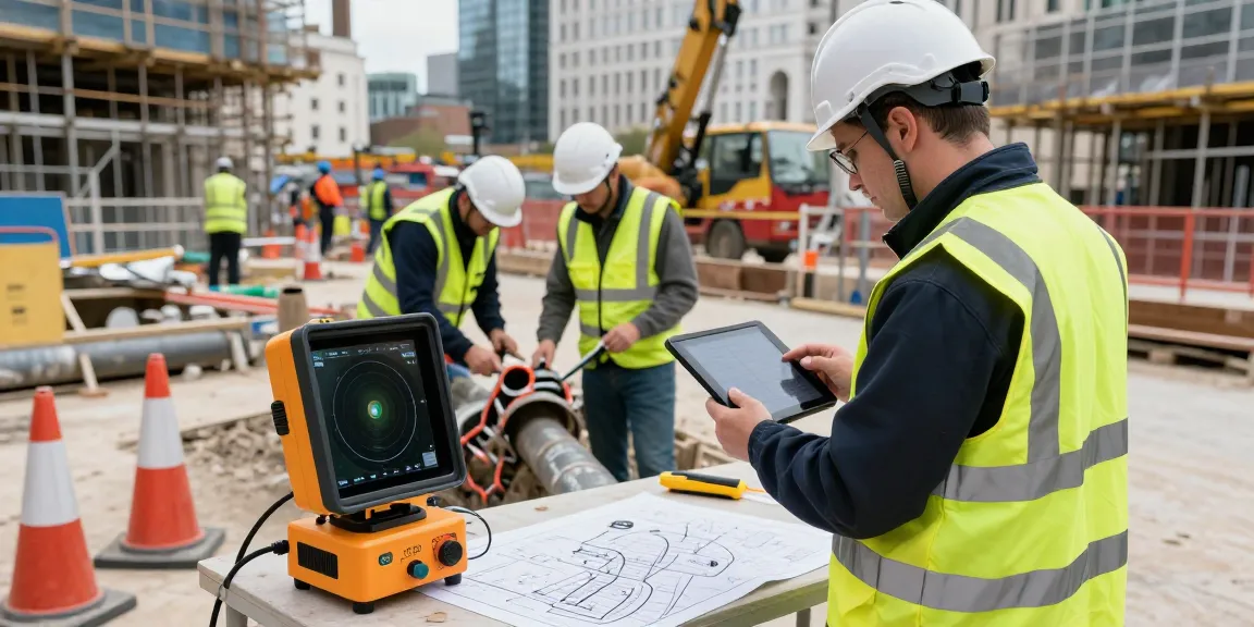 GPR Utility Surveys PAS128 Surrey - Surveyors using ground-penetrating radar to map underground utilities in London.