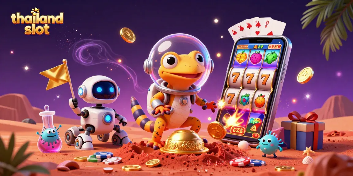 Experience thrilling action as thailand slot games come alive in a vibrant cosmic casino scene.