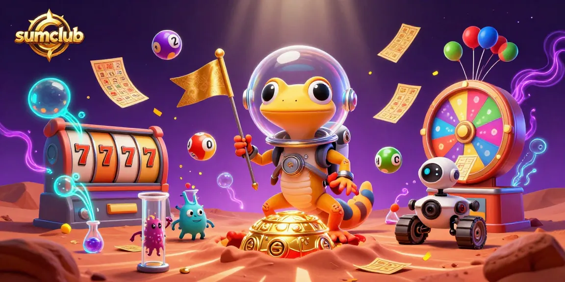 Experience thrilling games at sumclub with a Martian gecko discovering a hidden golden casino.